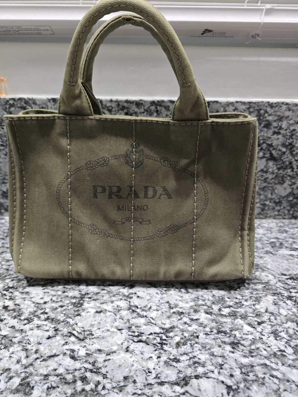 Prada Canapa (Small) In Military Geen